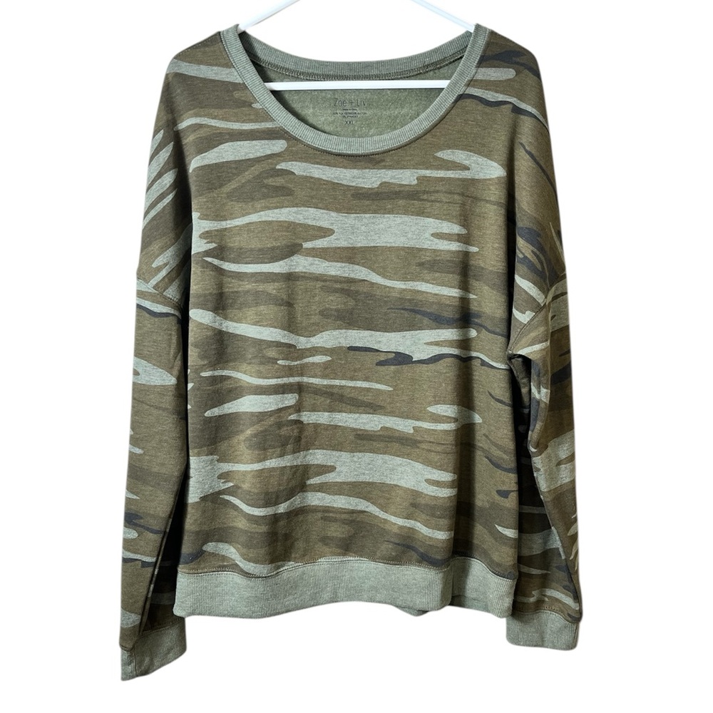 Zoe + Liv Camo Crewneck Sweatshirt Size XXL  Casual‎ Military Streetwear